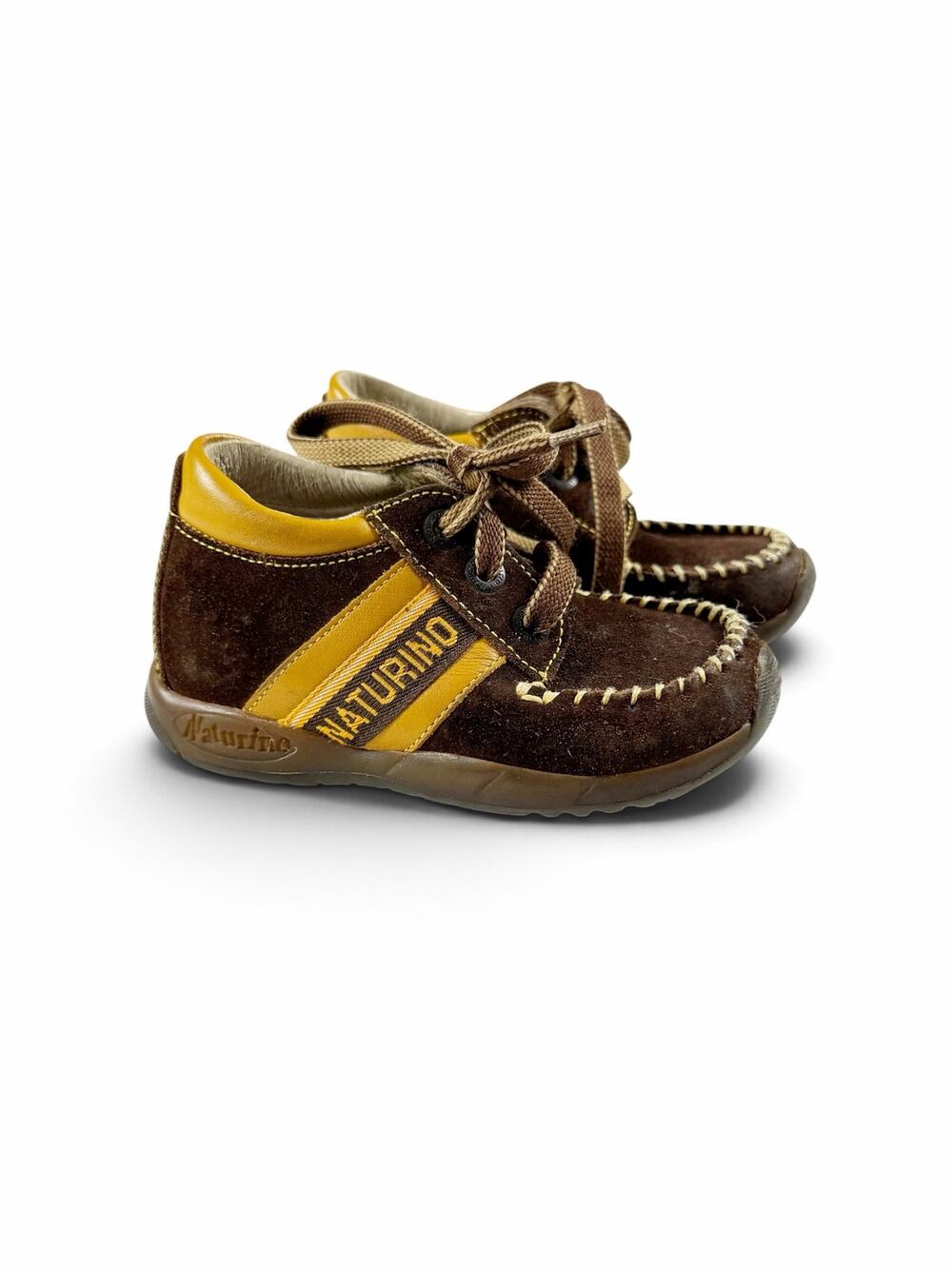 Naturino Brown Suede Leather Moc Toe Lace Up Shoes Size 6 (Eu 22)